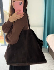 ZARA NEU MIT ETIKETT 2025. BRAUNE WILDLEDER MAXI SHOPPER TASCHE. 6136/410/700