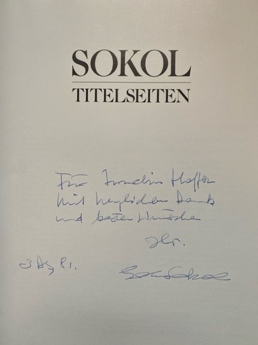 Widmungsexemplar sokol - [, ]