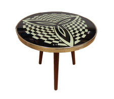 50er 60er Blumenhocker Tisch Glasplatte  28x30 Mid Century 50s 60s True Vintage