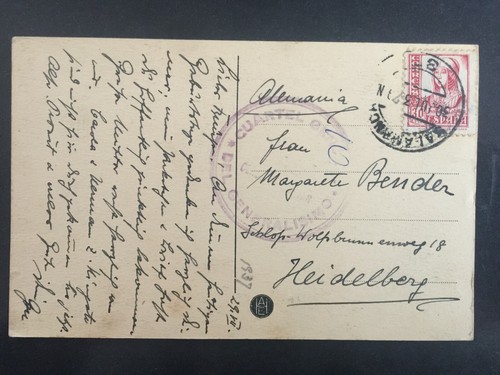 Zensurstempel 1937 karte von - 1937,