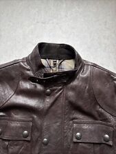 Neuwertig Belstaff  Leder Jacke Dunkel Braun Gr. 54 KP 1,200 EUR