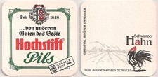 Hochstift Pils - alter Bierdeckel "DLG 1994 - Schwarzer Hahn"