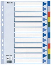 Esselte Kunststoff Register blanko A4 PP 12-teilig