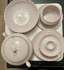 Hutschenreuter Porzellan Rose, 14 Teile, 1 Terrine, 1 Sauciere, 8 Teller