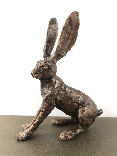 Bronze skulptur figur hase - bronze,