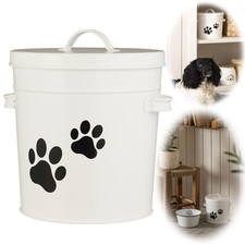 Vintage Futtereimer 24cm Futtertonne Hundefutter Aufbewahrung Eimer mit Deckel