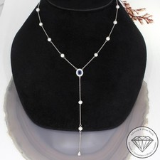 Wert 1500 € Brillant Saphir Perl Collier 750 18 Karat Weiß Gold xxyy