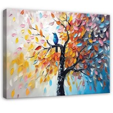 Leinwand Baum Abstrakt Vogel