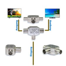 Kabel Verteiler 2-fach TV Weiche Kabelfernsehen DVB-C Splitter HD UHD 4K Ready