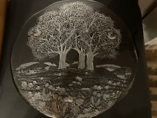 WALTHER Glasplatte/ Stollenplatte 33 cm mit integrierten Glas mit Baum-Motiv neu