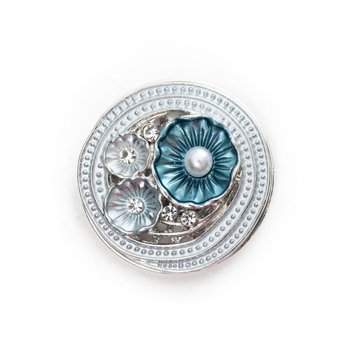 Magnetbrosche blau blumen - magnetbrosche,