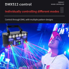 LED Disco Partylicht Stroboskop Beam Laser Projektor DMX Party Show Bühnenlicht