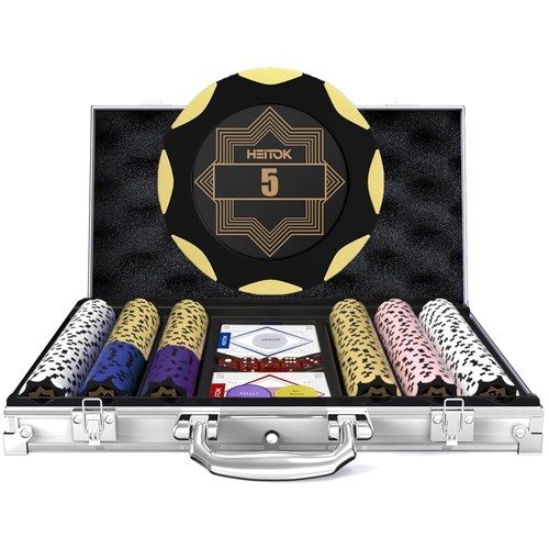 Poker chips set aus lehm - lehm, mit