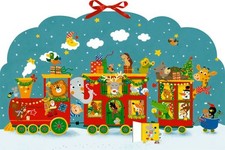 Bunte Weihnachtseisenbahn der