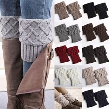 Damen Mode Kurz Strick Stulpen für Stiefel Legwarmer Beinwärmer Beinstulpen Nue/