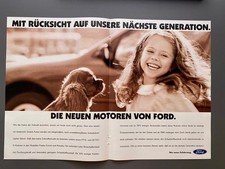 Die neuen Motoren von Ford ZETEC Mädchen & Hund 1994 Vintage Ad Werbung Reklame