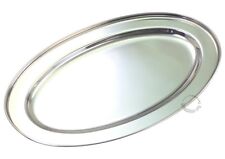 SERVIERPLATTE BERLIN OVAL EDELSTAHL SERVIERTELLER SERVIERTABLETT TABLETT