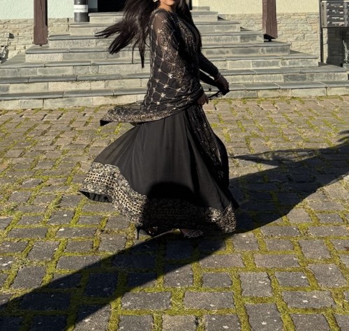 Schwarz gold kleid bollywood - kleid,