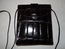 Extravagante, chice, braune Original "Joop" Handtasche, edle Krokolederprägung