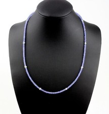 Tansanit Kette mit Weiß