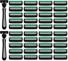 Einwegrasierer + 42 Rasierklingen Set Rasierer Men Herren Nassrasierer 3 Klingen