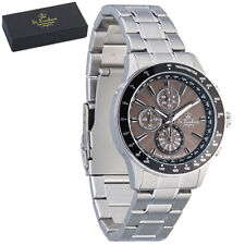 St. Leonhard Herren-Funk-Chronograph, Solarbetrieb, 5 ATM, Tagesanzeige, silbern