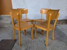 4x 50s Vintage Esszimmer Stuhl Frankfurter Küchenstühle Kneipenstuhl Holzstuhl B