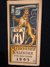 Münchener Kalender für das Jahr 1893, Literarischen Institut von Dr. M Huttler,