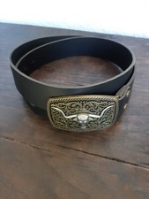 Gürtel Westerngürtel  Leder schwarz 127 cm lang