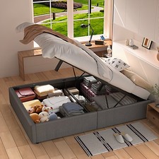 Polsterbett Doppelbett 140x200 cm Bettrahmen mit Stauraum Bettgestell Jugendbett