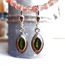 SCHMUCK-STCK Ohrringe 925 SILBER Facetten Hänger Chromdiopsid vergoldet grün