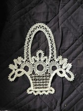 Klöppel Korb Bild Wandbild Deko Mit Goldfaden