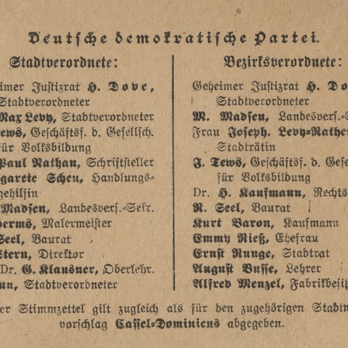 Stimmzettel wahl ddp - stimmzettel,