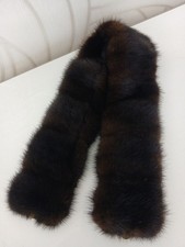 Pelzschal Kragen Rundschal Halswärmer Nerzschal Collier Braun Magnetverschluss