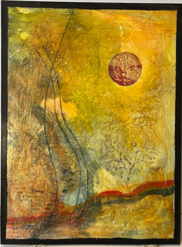 Red yellow abstrakt - red, unikat