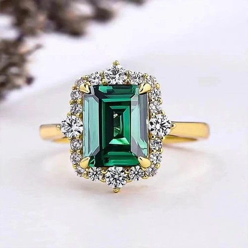 Grüner ring quadratschliff - cz,