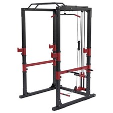 GORILLA SPORTS® Power Rack Cage Kraftstation Fitnessstation Klimm Latzug Dip Gym