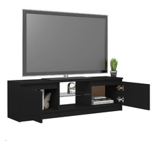 ? TV-Schrank Schwarz 120cm mit LED Beleuchtung Lowboard TV Möbel modern