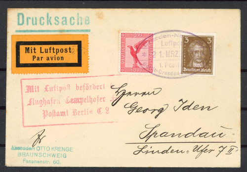 Luftpost deutsches reich - luftpost,