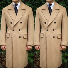 Kaschmir Herren Mantel Männer Formelle Langer Mantel Business Wolle Overcoat