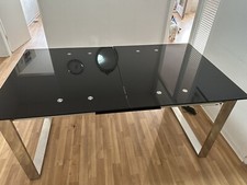 Esstisch aus Glas (schwarz) ausziehbar nur selbst Abholer