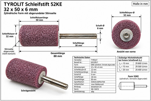 Tyrolit schleifstift 52ke - schleifstift,