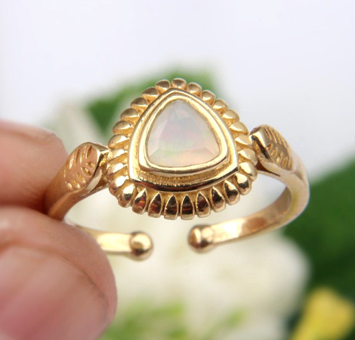 Vergoldete dreieck ring - vergoldete,