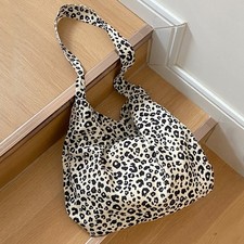Leo Tasche Strandtasche Weiß Snow Leopard Print Leotasche Groß Shoppingtasche