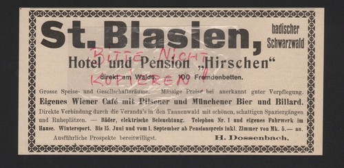 Blasien werbung 1912 - st.,
