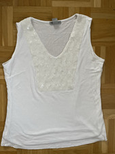 H&M süßes Top Pailetten weiß Gr. S 36