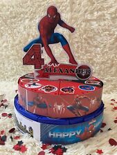 Spiderman Personalisierte Papiertorte 12 bis 36 Tortenstücke Tortenschachtel