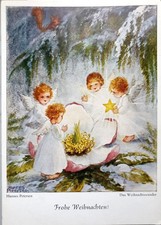 Hannes Petersen - Engel u. Eichhörnchen betrachten Christrose an Weihnachten - 