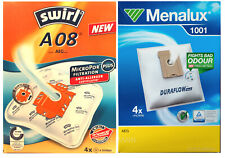 4 Beutel SWIRL A 08 MicroPor Staubsaugerbeutel A08 oder alternativ Menalux 1001