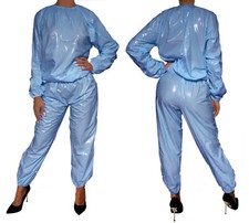 soft PVC Schwitzanzug 20021L GENÄHT Saunaanzug 2tlg Pyjama Lackoptik Windelhose 